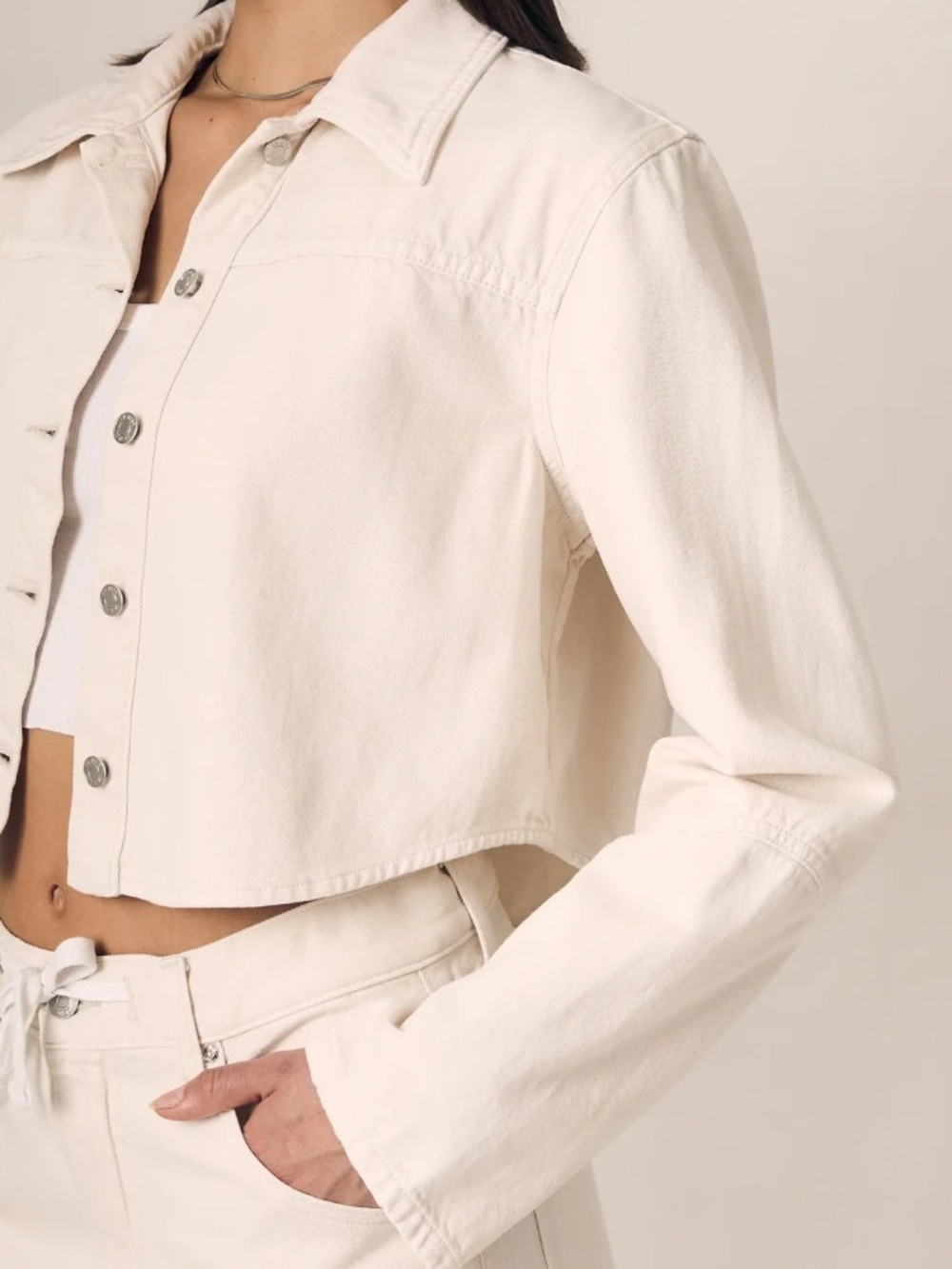 NWT Le Jean Swing Jacket in Bone XXS - Picture 9 of 15